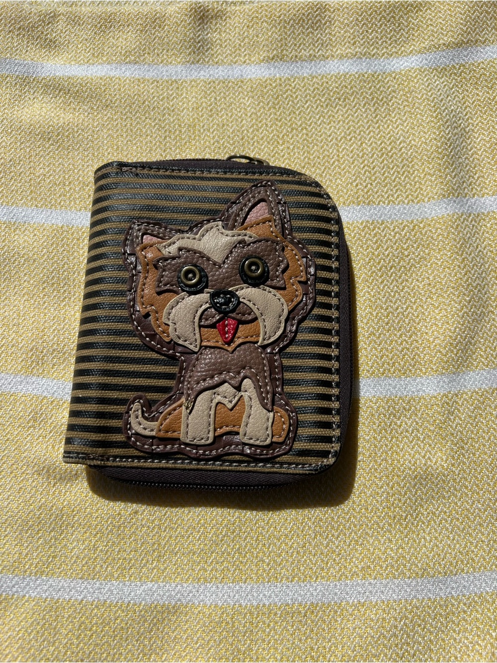 Chala Zip-Around Wallet with Playful Puppy Appliqué